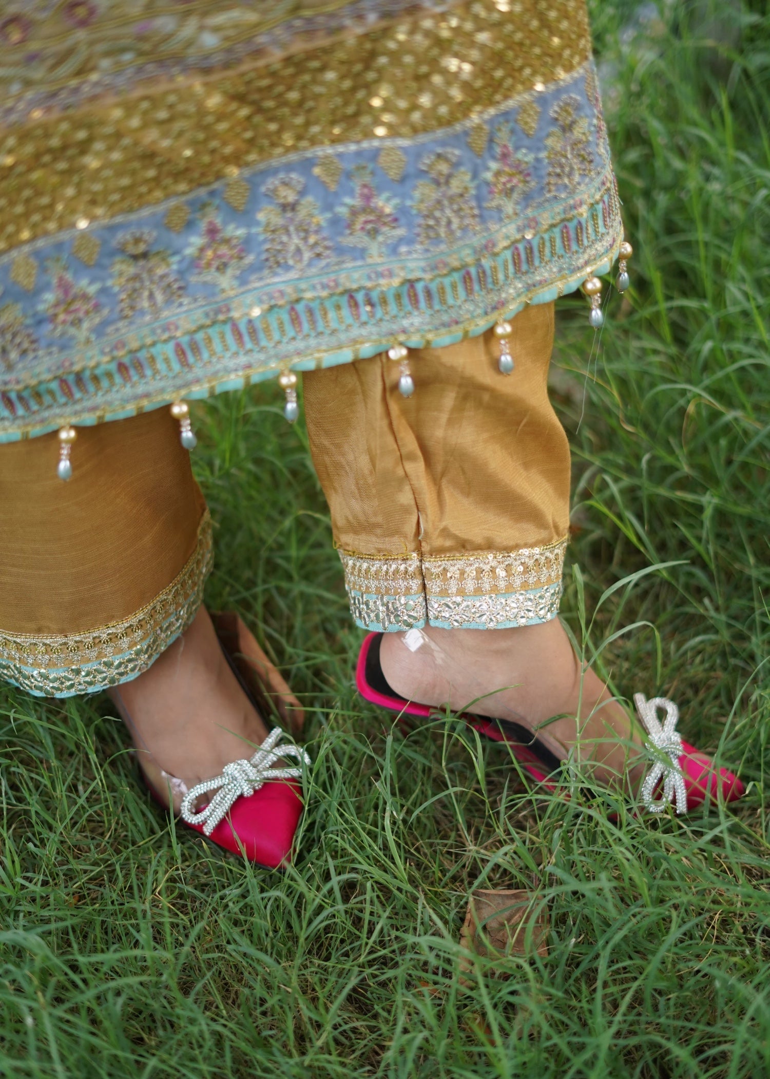 Suits By Sadia Aquamarine chiffon Women 3pcs