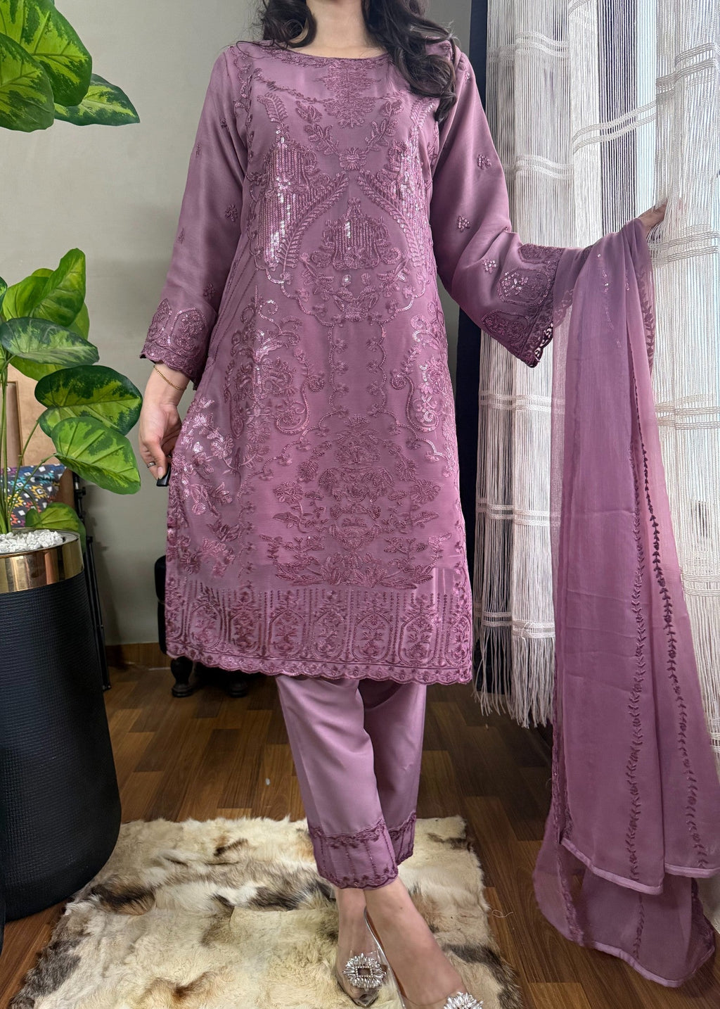 Four Season Boutique MOMAL CHIFFON MAUVE Women 3pcs