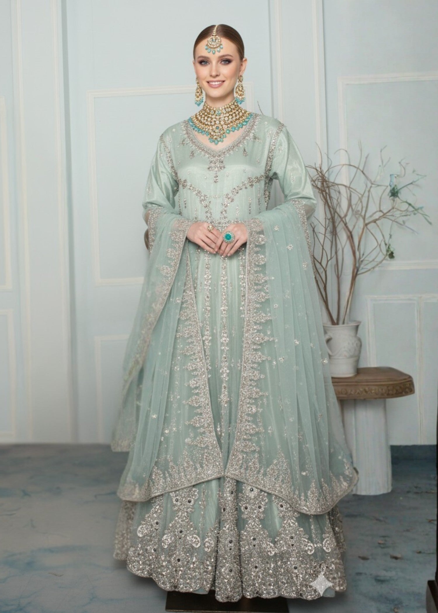 Insiya By Saira Jawad Bridal Maxi Green 216 Women 2pcs