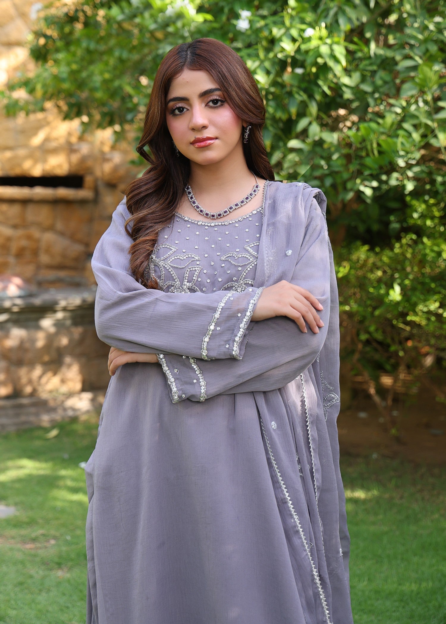 Polawn PD FORMAL 25 445 | SAADGI FORMAL PRET CHIFFON COLLECTION Women 3pcs