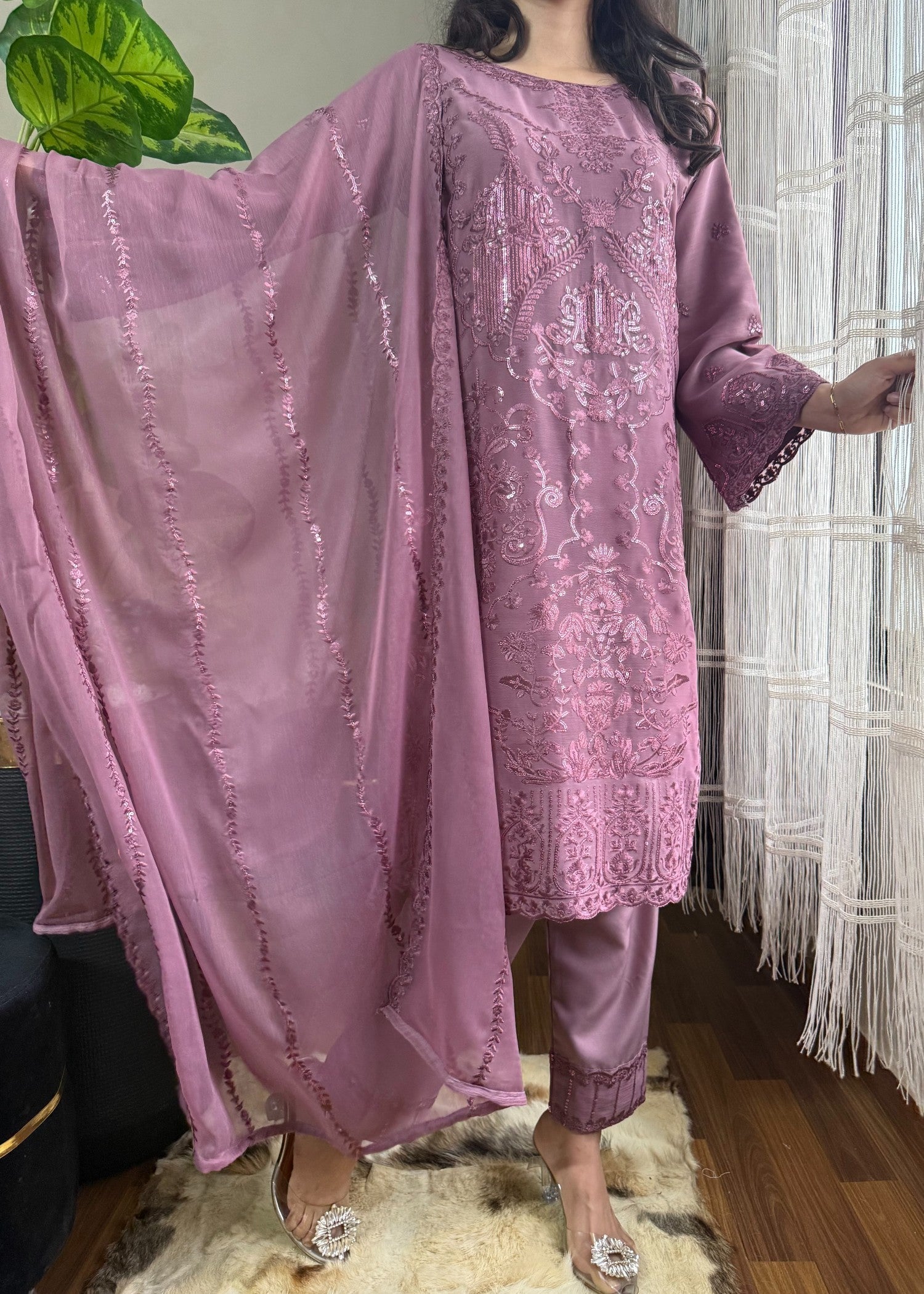 Four Season Boutique MOMAL CHIFFON MAUVE Women 3pcs