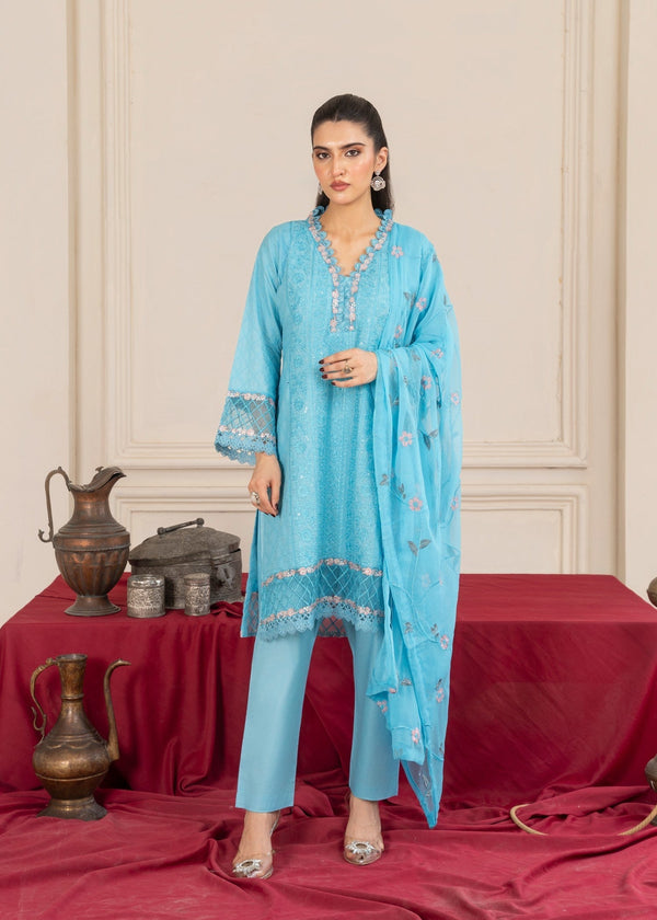 Four Season Boutique CHICKEN KARI COTTON ICEBLUE Women 3pcs