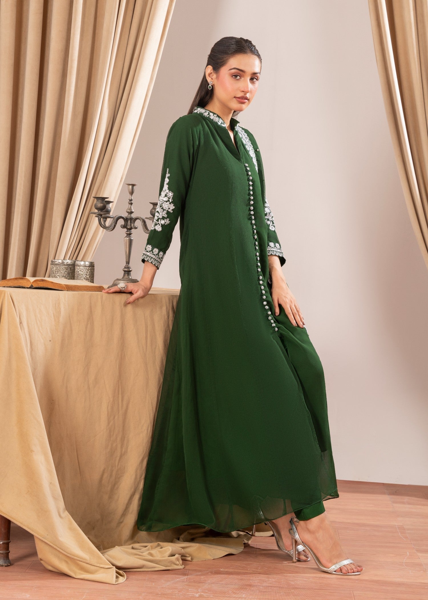 Four Season Boutique NIMRA PISHWAS GREEN Women 3pcs