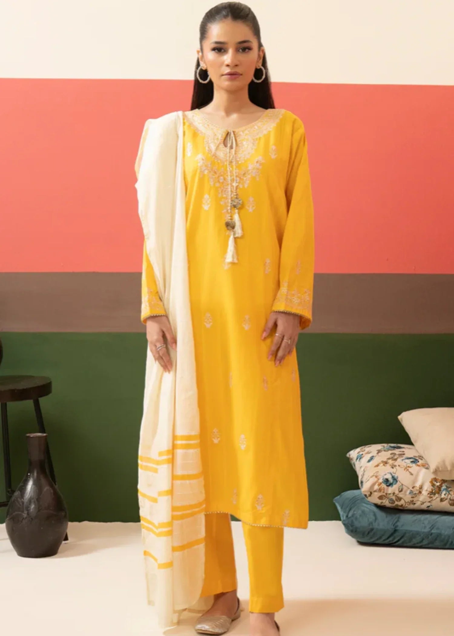 Zellbury Embroidered Kurta Dupatta Trouser WPS2531631 Women 3pcs