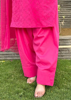 Naaz Couture Farshi Chikankari Shalwar Kameez Fuscia Pink Women 3pcs