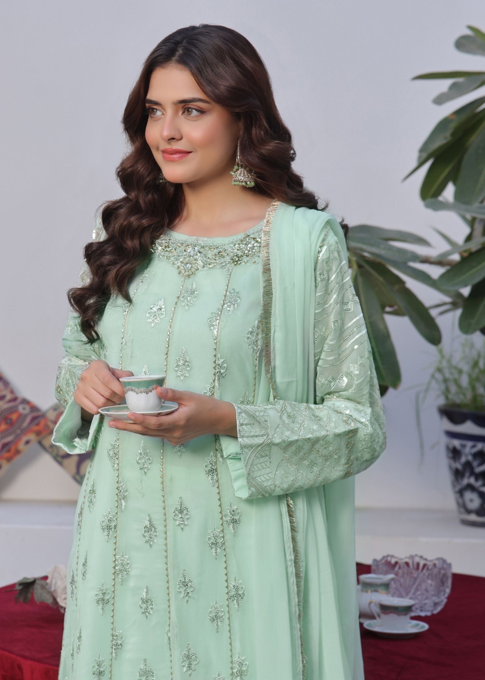Alsiyab Chandni Pistachio Women 3pcs
