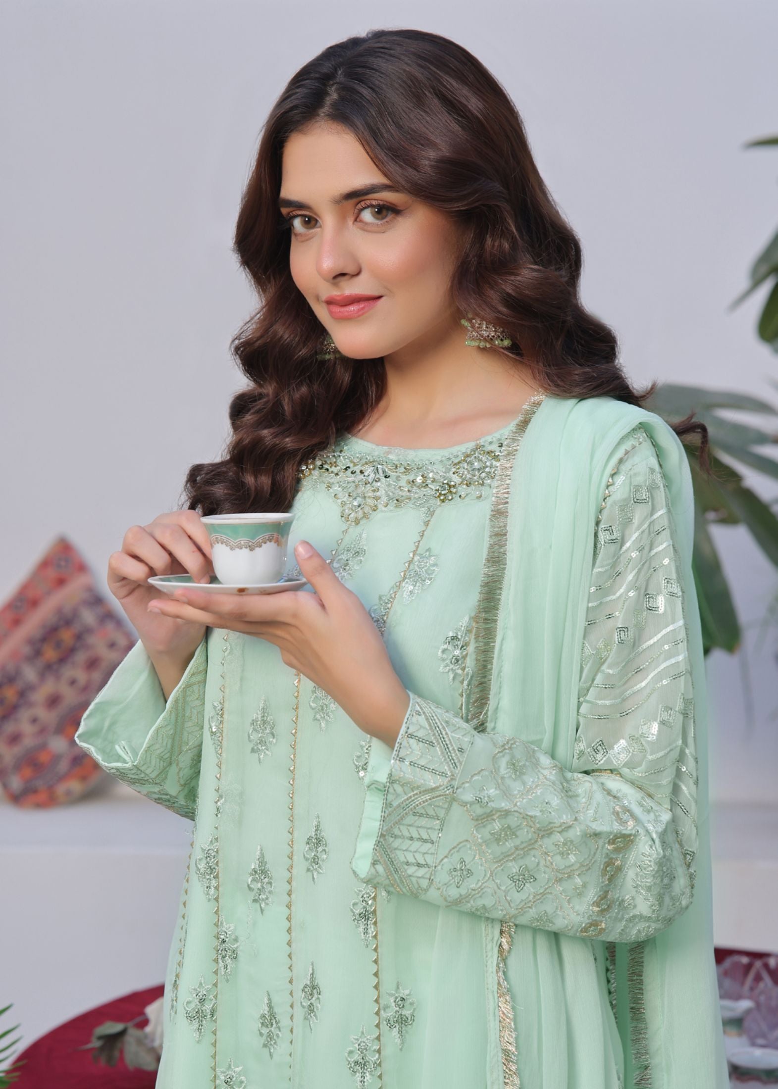 Alsiyab Chandni Pistachio Women 3pcs