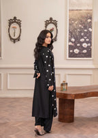 Sajfi Closet Daisy Black Embroidered Stitched Suit for Women | Summer Collection Women 2pcs