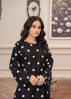 Sajfi Closet Daisy Black Embroidered Stitched Suit for Women | Summer Collection Women 2pcs