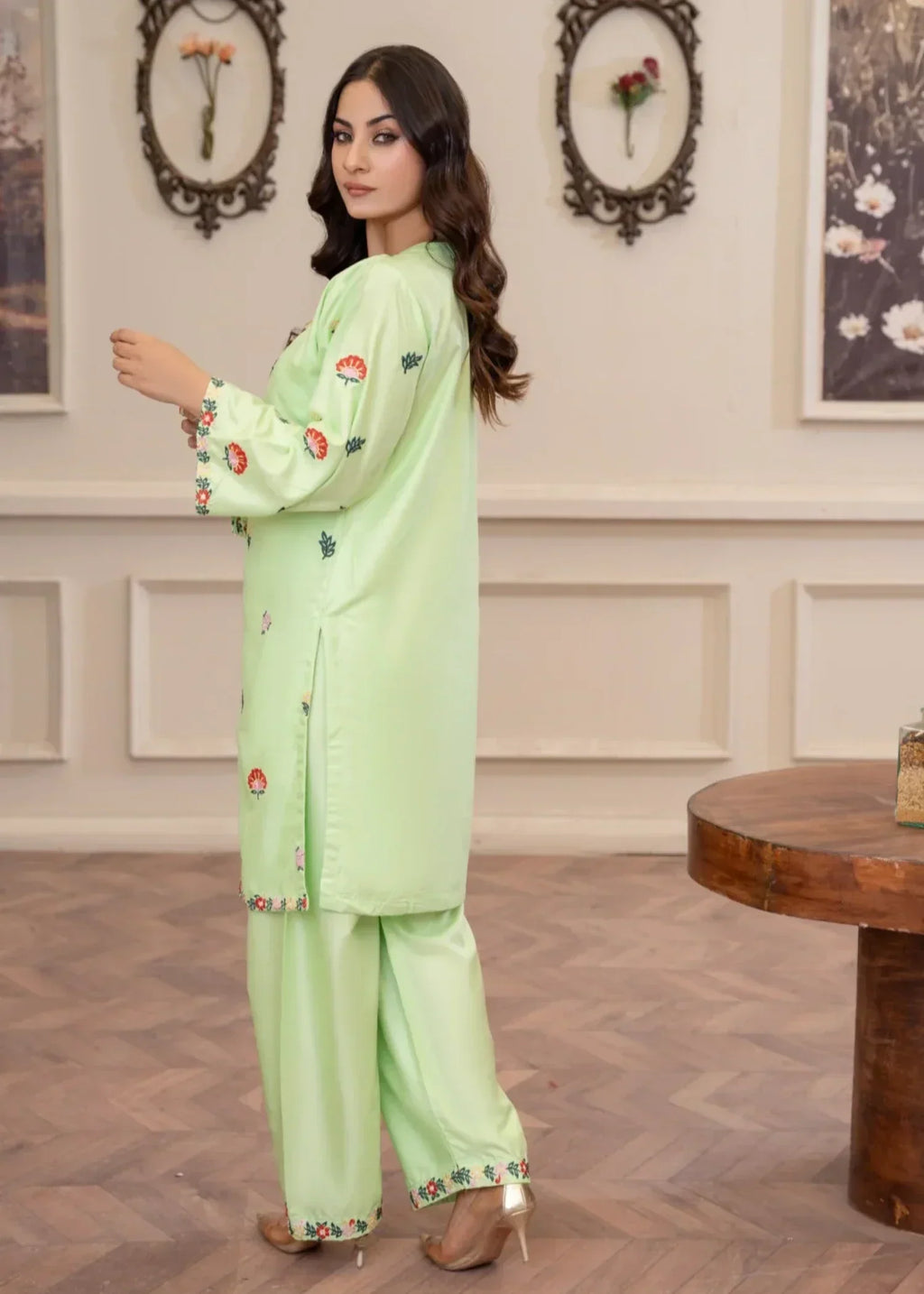 Sajfi Closet Mint Green Embroidered Stitched Suit for Women | Summer Collection Women 2pcs