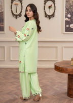 Sajfi Closet Mint Green Embroidered Stitched Suit for Women | Summer Collection Women 2pcs