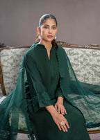 Sajfi Closet Tealine Stitched Suit with Embroidered Dupatta for Women Women 3pcs