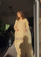Yolo Pret Embroidered Raw Silk with Farshi Shalwar with Organza Embroidered Bordered Dupatta JASHAN S25 0038 Women 3pcs