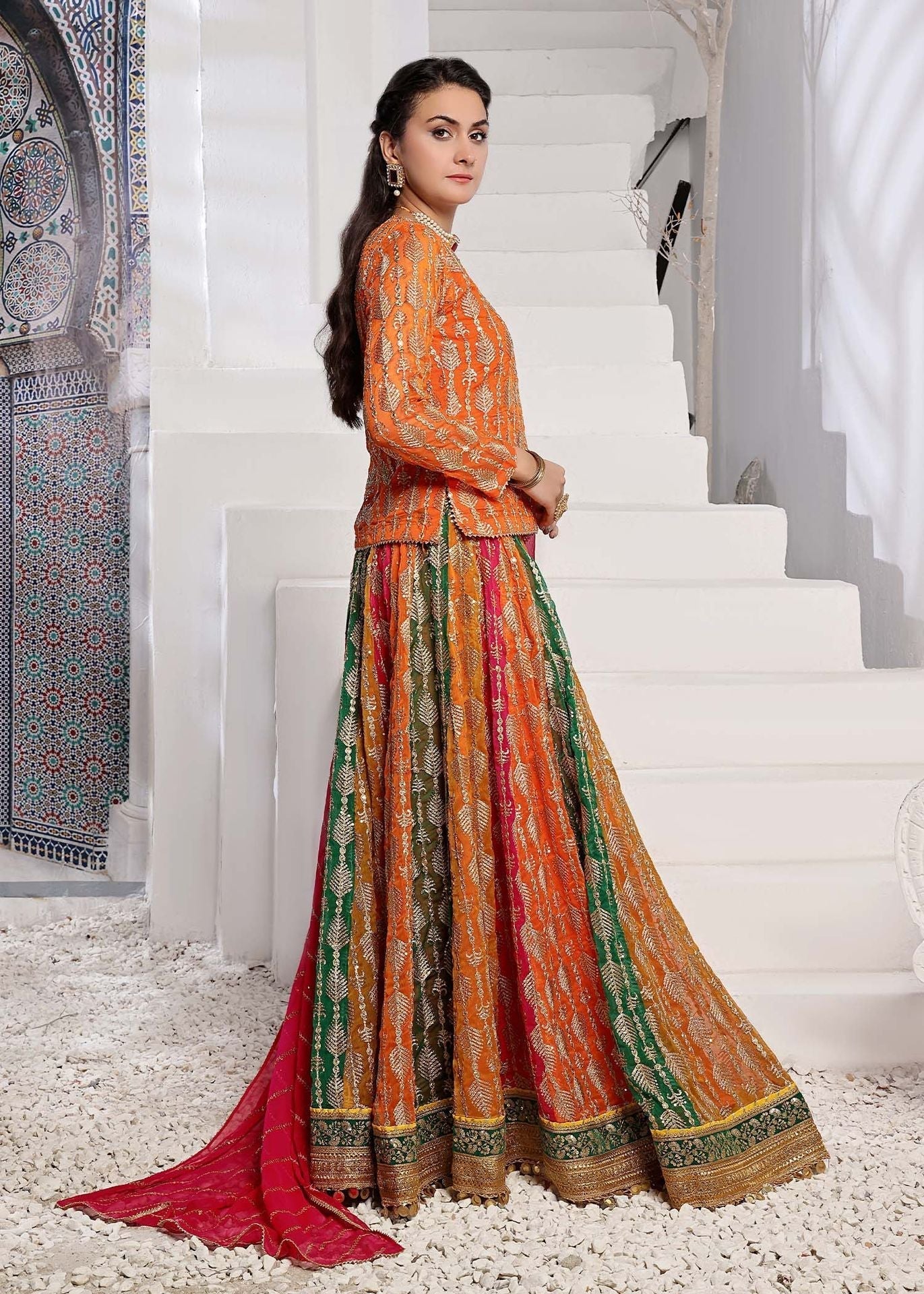 Ayesha Closet Naurattan Orange Women 3pcs