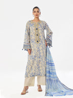 Oaks By Star Textile Mills Embroidered Pret & Unstitched Suit Masoori Lawn Blue Women 3pcs