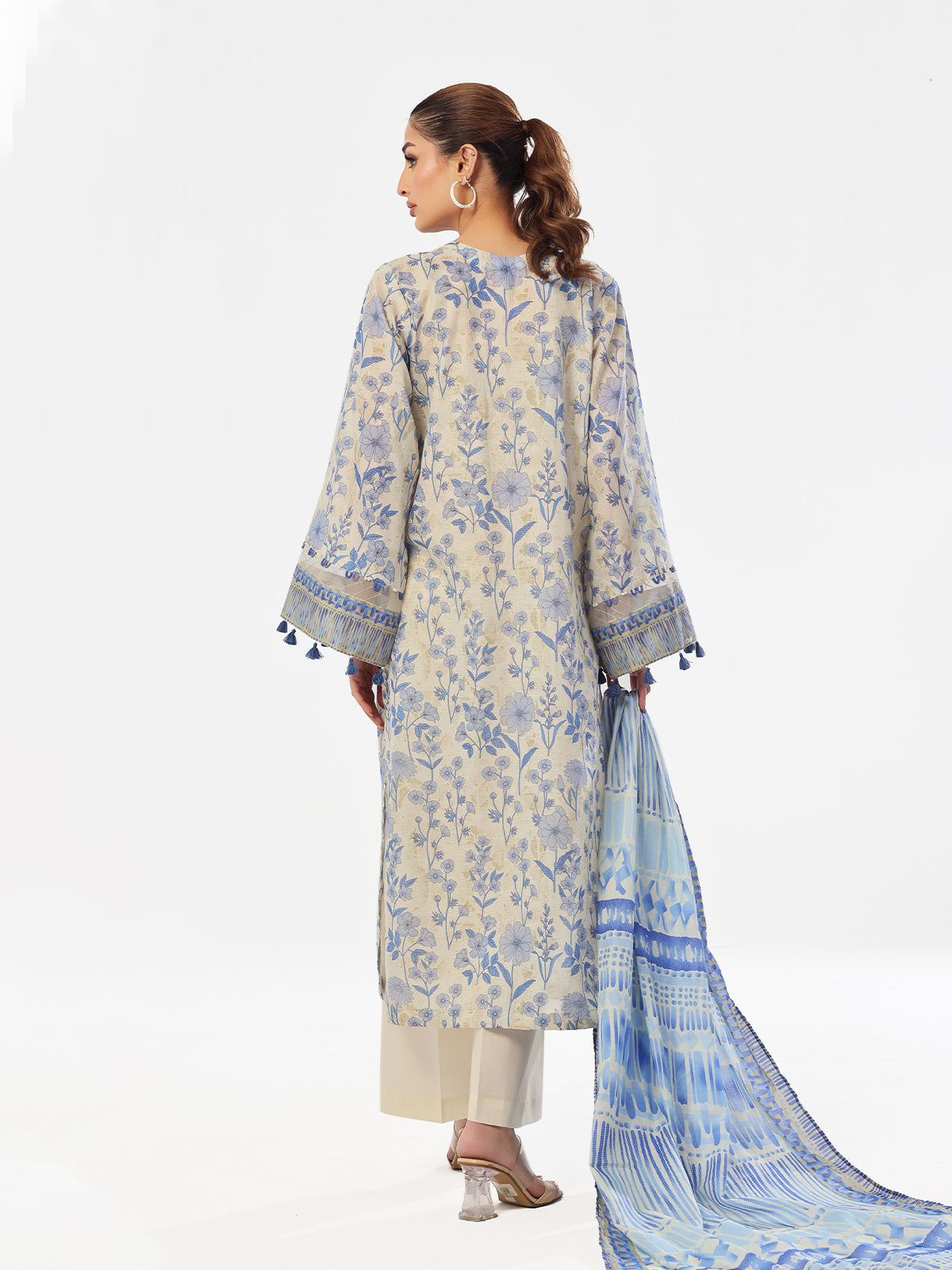 Oaks By Star Textile Mills Embroidered Pret & Unstitched Suit Masoori Lawn Blue Women 3pcs