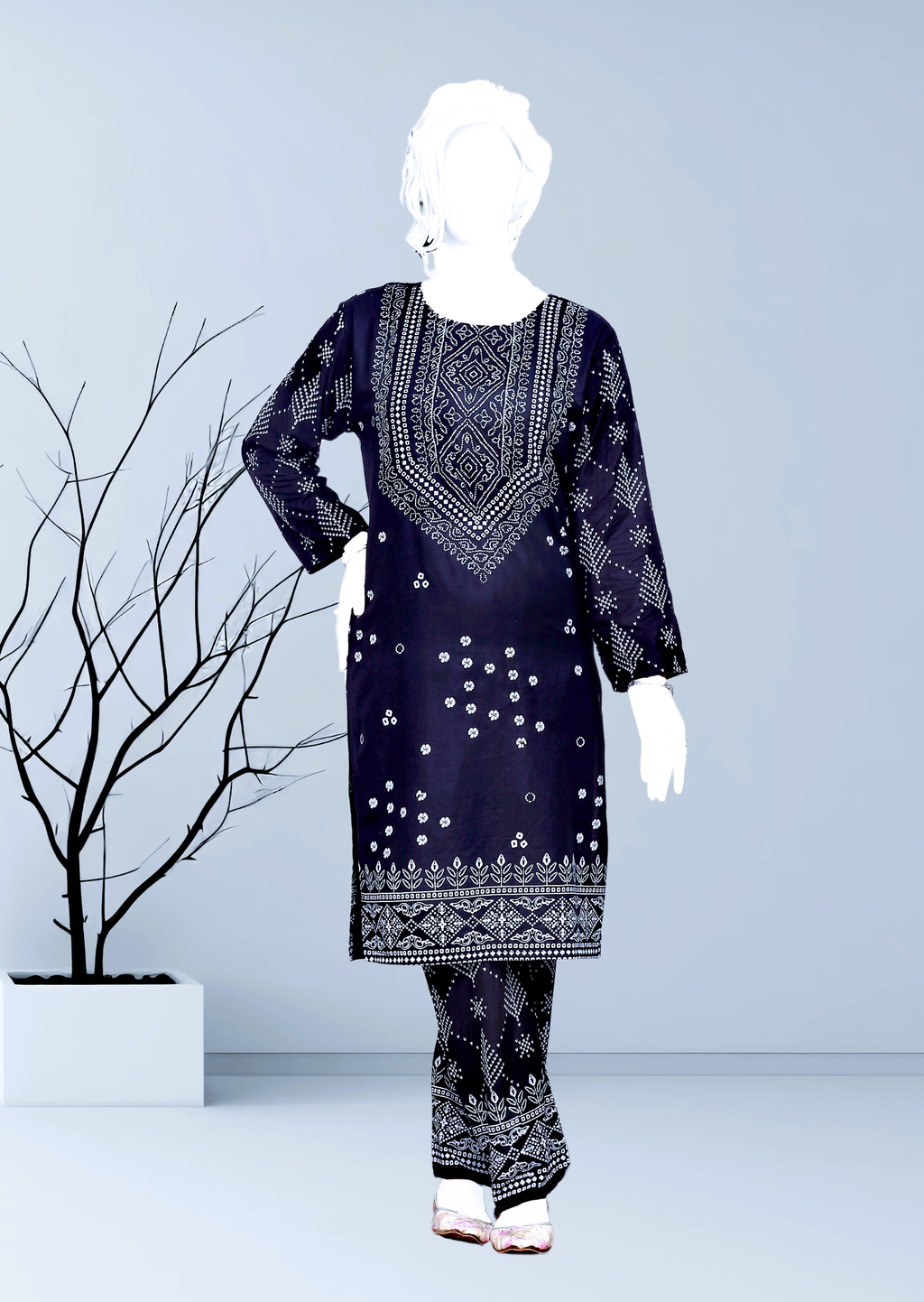 Hamna Kalim Riwayat Two Piece navy blue Women 2pcs