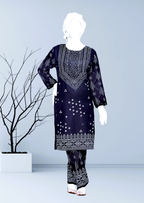 Hamna Kalim Riwayat Two Piece navy blue Women 2pcs